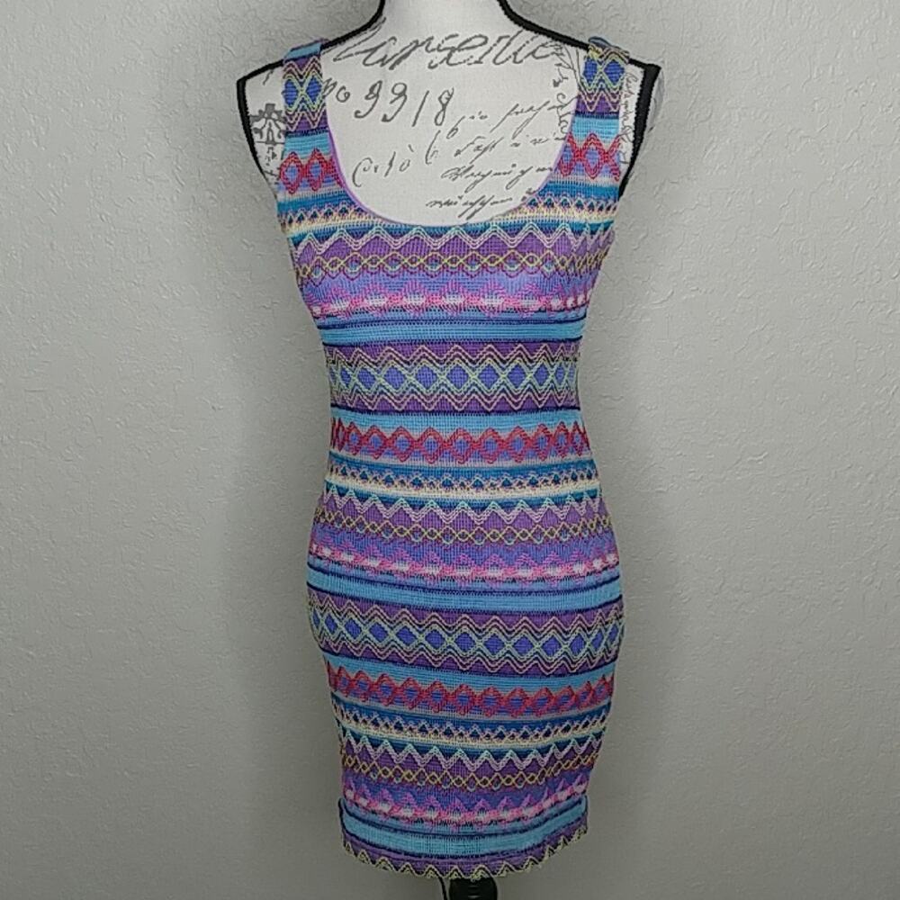 Reverse‎ Multicolored Embroidered 90s Y2k Dress Size M